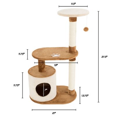 Image showing  37 in. 3-Tier Sleep and Play Cat Tree Condo