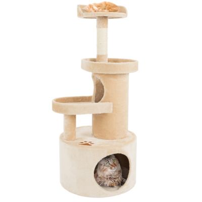 PETMAKER 43 in. 4-Tier Sleep and Play Cat Tree Condo with Tunnel