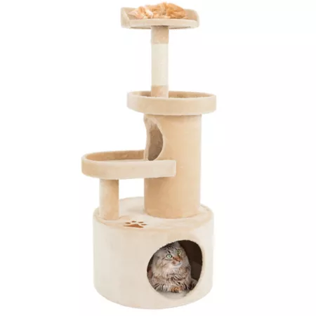 PETMAKER 43" 4-Tier Sleeping and Playing Cat Tree with Tunnel Cat Trees & Condos