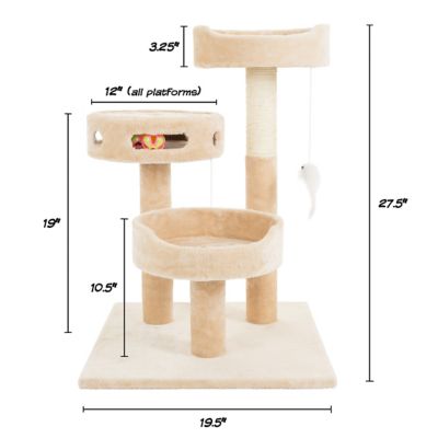 Image showing  27.5 in. 3-Tier Sleep and Play Cat Tree