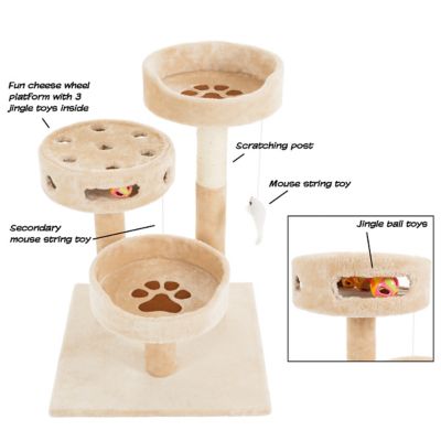 Image showing  27.5 in. 3-Tier Sleep and Play Cat Tree