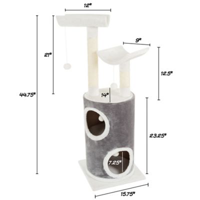 Image showing  44.75 in. 5-Tier Sleep and Play Cat Tree with Double Decker Condo
