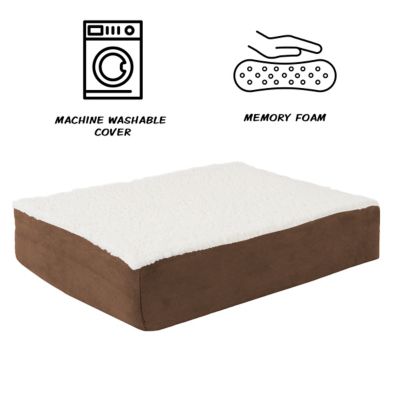 Image showing 2 th PETMAKER Orthopedic Sherpa Top Memory Foam Mattress Pet Bed