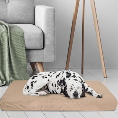 Image showing  Orthopedic Egg Crate and Memory Foam Mattress Pet Bed with Washable Cover, Tan