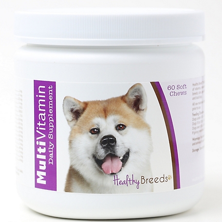 Healthy Breeds Multi-Vitamin Soft Chew Dog Supplement for Akitas, 60 ct.