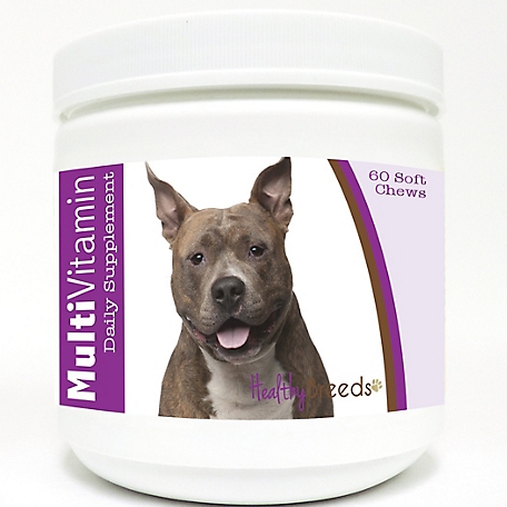 Healthy Breeds Multi-Vitamin Soft Chew Dog Supplement for American Staffordshire Terriers, 60 ct.
