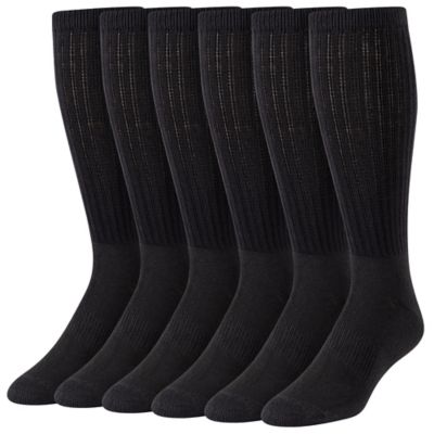 Blue Mountain Men's Cushioned Over-The-Calf Socks, Large, Grey, 6 Pair