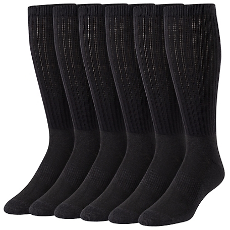 Blue Mountain Men's Cushioned Over-the-Calf Socks, Large, Gray, 6-Pack ...
