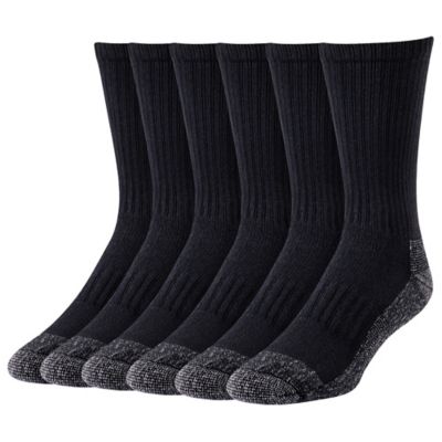 Blue Mountain Men's Cushioned Steel-Toe Crew Socks, Large, White, 3-Pair