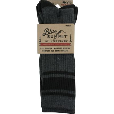 Blue Summit by Interwoven Men's Tonal Stripe Crew Socks, 3 Pair