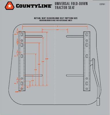 Image showing  18.5 in. Universal Fold-Down Tractor Seat, Black
