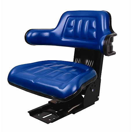 CountyLine 20.5 in. Universal Adjustable Tractor Seat with Adjustable Suspension, Blue
