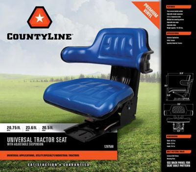 Image showing  20.5 in. Universal Adjustable Tractor Seat, Blue