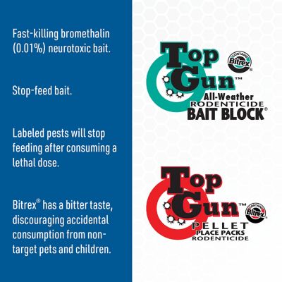 Image showing  4 lb. Top Gun All-Weather Rodenticide Bait Block