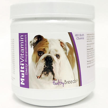 Healthy Breeds Multi-Vitamin Soft Chew Dog Supplement for Bulldogs, 60 ct.