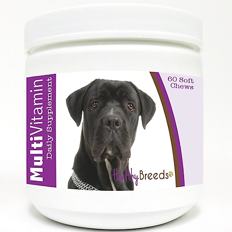 Healthy Breeds Multi-Vitamin Soft Chew Dog Supplement for Cane Corsos, 60 ct.