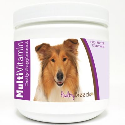 healthy breeds multi-vitamin soft chew dog supplement for collies, 60 ct.