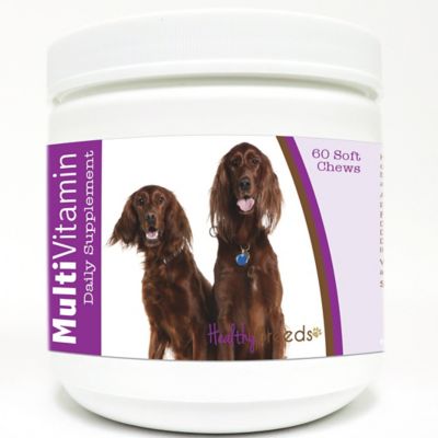 healthy breeds multi-vitamin soft chew dog supplement for irish setters, 60 ct.