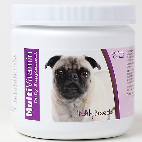 Healthy Breeds Multi-Vitamin Soft Chew Dog Supplement for White Pugs, 60 ct.
