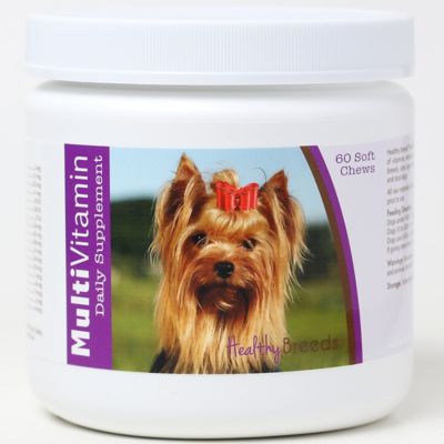 Healthy Breeds Multi-Vitamin Soft Chew Dog Supplements for Golden Brown Yorkshire Terriers, 60 ct.