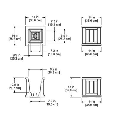 Image showing  Cape Cod 14 in. x 14 in. Square Patio Planter