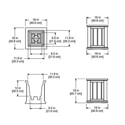 Image showing  4.6 gal. Polyethylene Cape Cod Square Patio Planter