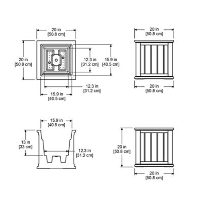 Image showing  Cape Cod 20 in. x 20 in. Square Patio Planter