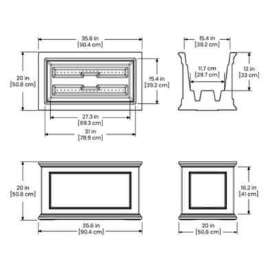 Image showing 8 th Mayne Fairfield 20 x 36in. Patio Planter