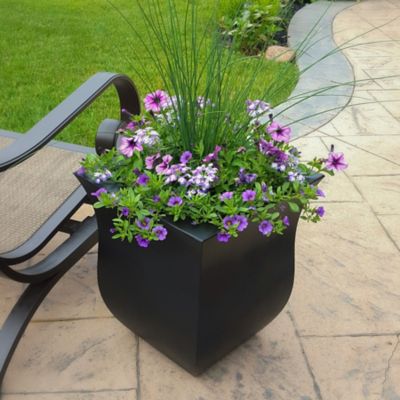 Image showing  4.5 gal. Polyethylene Valencia Square Planter, 16 in. x 16 in. x 18 in.