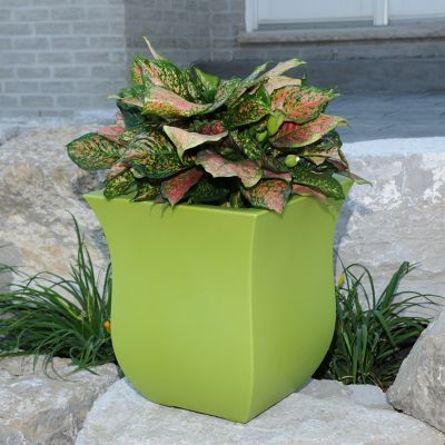 Image showing  4.5 gal. Polyethylene Valencia Square Planter, 16 in. x 16 in. x 18 in.
