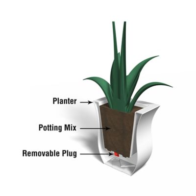 Image showing  4.5 gal. Polyethylene Valencia Square Planter, 16 in. x 16 in. x 18 in.