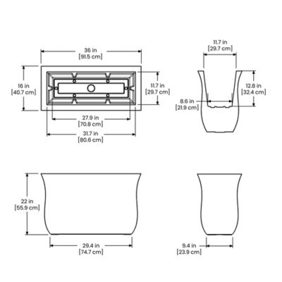 Image showing 6 th Mayne 15 gal. Polyethylene Valencia Long Planter, 36 in. x 16 in. x 22 in.
