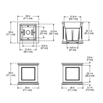 Image showing 5 th Mayne Fairfield 28 in. x 28 in. Square Planter