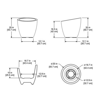 Image showing  8 gal. Polyethylene Modesto Round Planter, 20 in.