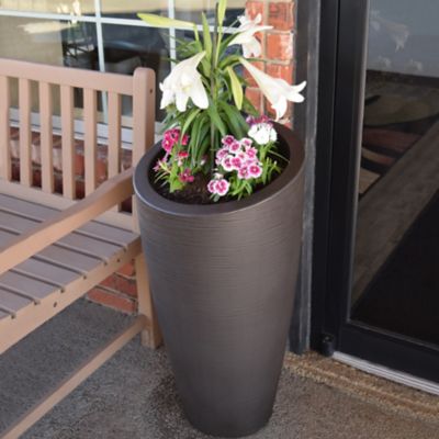Image showing  6 gal. Polyethylene Modesto Tall Planter, 32 in.