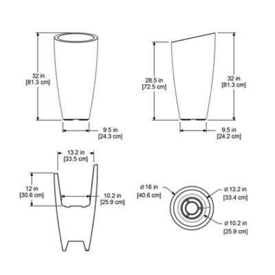 Image showing 5 th Mayne 6 gal. Polyethylene Modesto Tall Planter, 32 in.