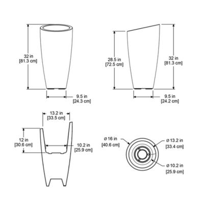 Image showing  6 gal. Polyethylene Modesto Tall Planter, 32 in.