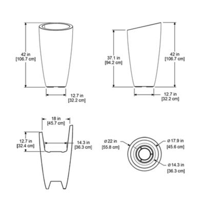 Image showing 5 th Mayne Modesto 42 in. Tall Planter