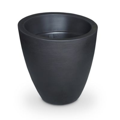 Image showing  22 gal. Polyethylene Modesto Round Planter, 30 in., Grey