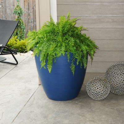 Image showing 3 th Mayne 22 gal. Polyethylene Modesto Round Planter, 30 in., Grey