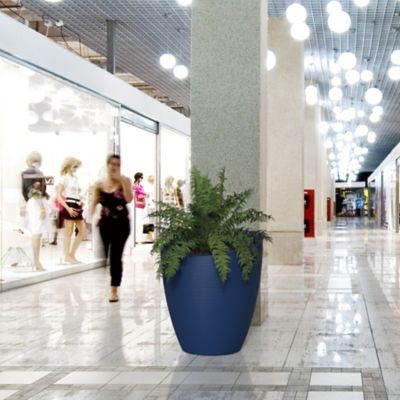 Image showing 4 th Mayne 22 gal. Polyethylene Modesto Round Planter, 30 in., Grey