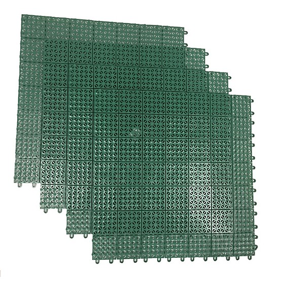 Tan Regenerated 22 in. x 22 in. Polypropylene Interlocking Floor Mat System (Set of 4 Tiles) Tan Regenerated 22 in. x 22 in. Polypropylene Interlocking Floor Mat System (Set of 4 Tiles)