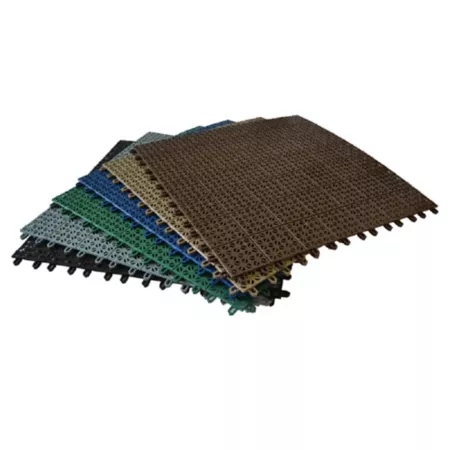 Riverstone Interlocking Flooring System Tan 22 in x 22 in 4-Pack. Greenhouse Parts & Accessories