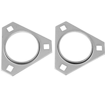 Image showing  62 mm Triangular Tractor Flanges, 3-Hole Mount, 2-Pack