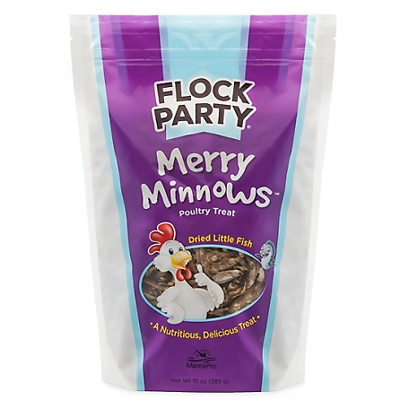 Flock Party Merry Minnows Poultry Treats, 10 oz.