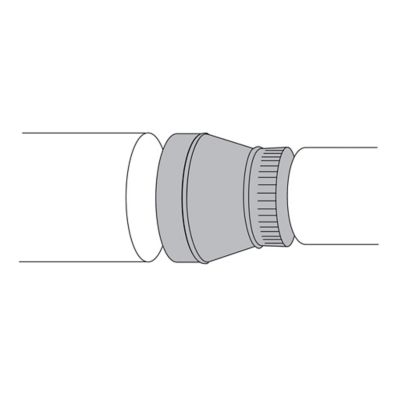 Image showing  8 in. x 6 in. Reducer with Crimped Small End, Black