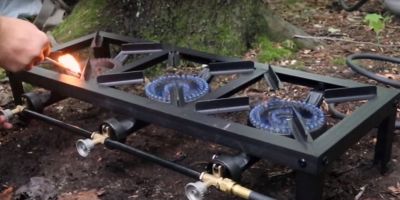 Image showing  3-Burner Propane Gas Angle Iron Stove, 330 sq. in., 45,000 BTUs