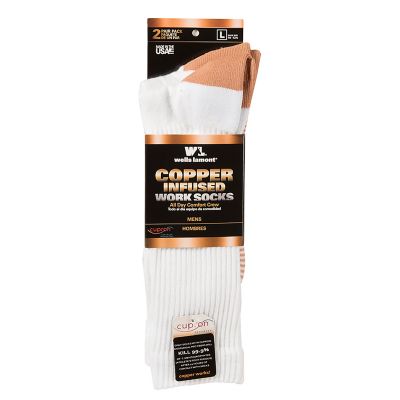 Image showing  Men's Copper-Infused Polyester-Blend Work Crew Socks, 2 Pair, 8431LN