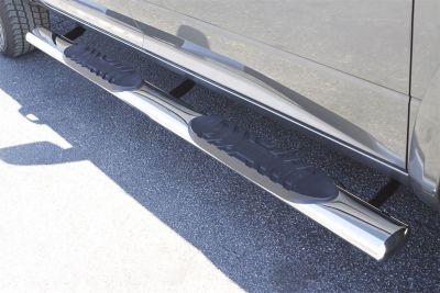 Image showing  5 in. Oval Straight Stainless Steel Nerf Bar Truck Step, Fits 2010-2018 Dodge Ram 2500, 23984003