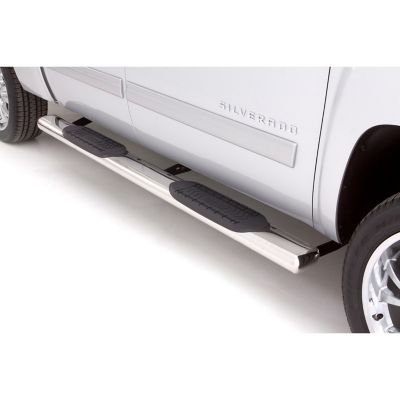 Lund 6 in. Oval Straight Stainless Steel Nerf Bar Truck Step, Fits 2007-2018 Chevrolet Silverado 1500, 24310566